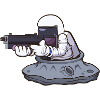 Astronaut mit Waffe