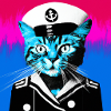 Mark die Pop-Art Matrosen-Katze
