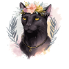Cute Bombay Cat Flower Crown Cats Pet Kitten