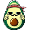 Hippie avocado with beard