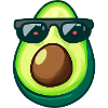 Cool avocado with sunglasses Trendy