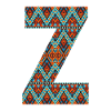 Buchstabe Z - Boho-Design, Buntes Monogramm