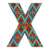 Buchstabe X- Boho-Design, buntes Monogramm