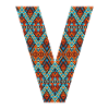 Buchstabe V- Boho-Design, buntes Monogramm
