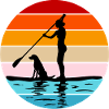 Debout Femme Pagayeuse avec chien