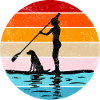 Debout Femme Pagayeuse avec chien