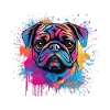 Pug paint splash design