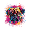 Pug paint splash design