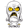 Be quiet! Angry Cartoon Monster