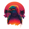 Synthwave Parrot Sunset