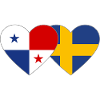 Panama Sweden Flag Heart