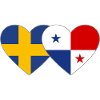 Sweden Panama flag heart