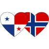 Panama Norway Flag Heart