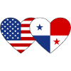 USA Panama Flag Heart