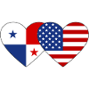 Panama USA Flag Heart