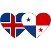 Iceland Panama Flag Heart