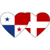Panama Denmark Flag Heart