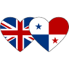 England Panama Flag Heart