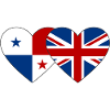 Panama Angleterre Flag Heart