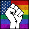 Autocollant Rainbow USA Pride Fist