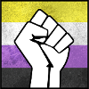 Nicht-binärer Pride-Faust-Aufkleber