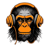 Monkey with Headphones