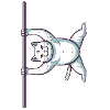White Comic Cat in Iron X