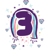 Three Rainbow Gem Emblem