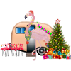 christmas santa claus flamingo