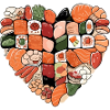 A heart of sushi