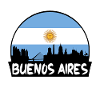 Buenos Aires Argentyna Flaga Skyline Sylwetka Tra