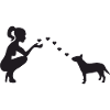 Bullterrier mit Frau
