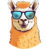 Alpaca with sunglasses