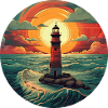 Lighthouse at sunset - Romantic kiss