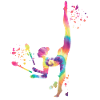 Gymnast with clubs Rhythmic gymnastics