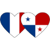 France Panama Flag Heart
