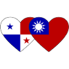 Panama Taiwan Flag Heart