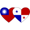 Taïwan Panama Flag Heart