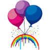 Fierté bisexuelle en ballon