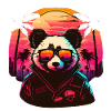 Synthwave Panda Sunset