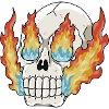 Fiery skull