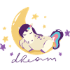 Traum-Einhorn auf dem Mond