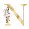 N Personalisierbar Monogramm Floral