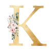 Customizable Monogram K Floral