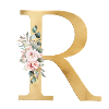 Personalisierbar Monogramm R Floral