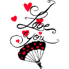 Parachutist with I love you lettering