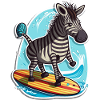 Surfendes Zebra