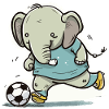 Fußball-versierter Elefant