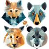 Family of geometric animals