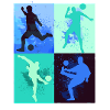Soccer ,Soccer Player , Soccer,Graffiti,Blue,Green
